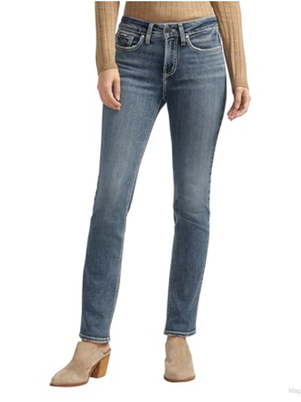 Silver Jeans Co. Suki Mid Rise Curvy Fit Straight Leg Jeans